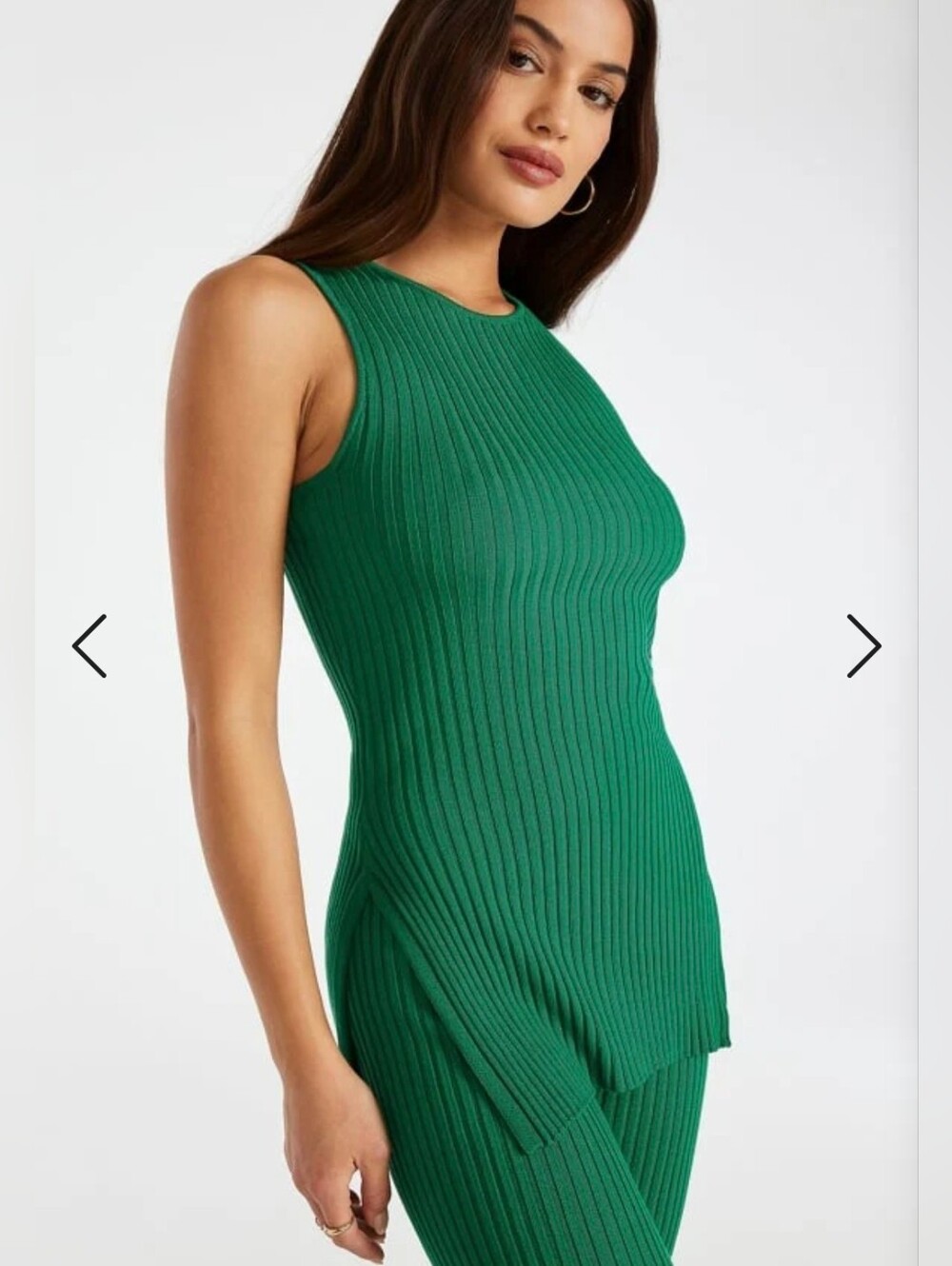 Ribbed Tunic Tank Top Viscose And Silk Blend